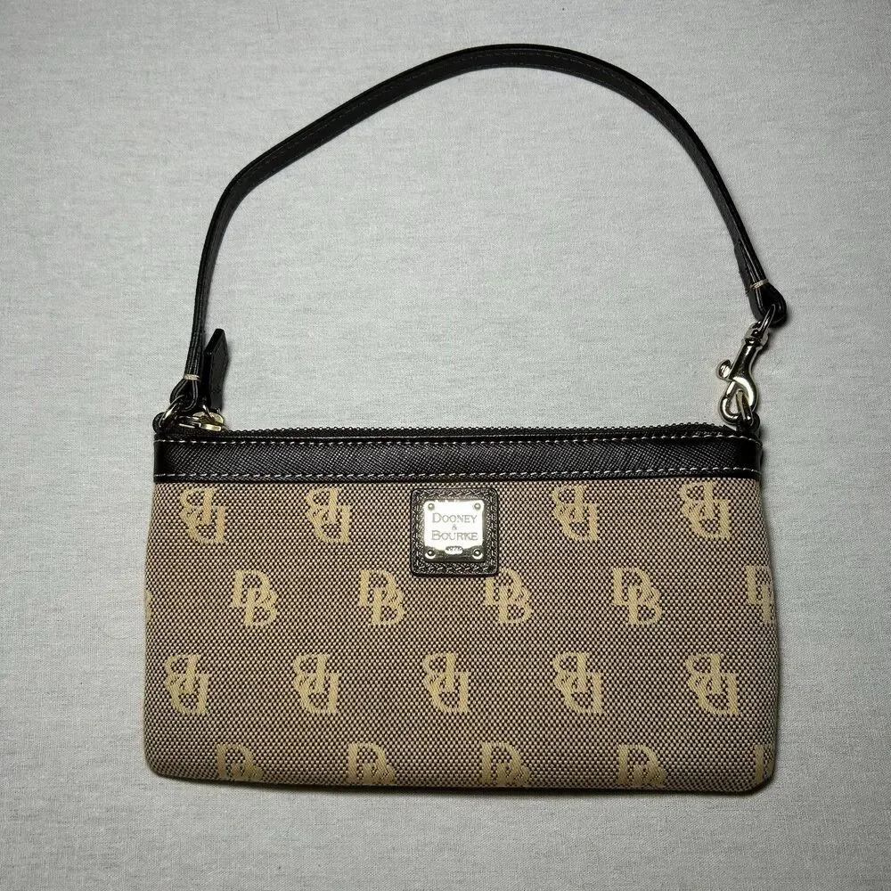 Dooney & Bourke classic signature monogram canvas wristlet